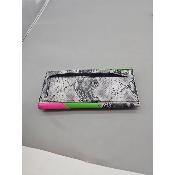 Kenneth Cole Reaction My Big Fat Snakeskin Wallet Colorblock With Coin Purse - Picture 3 of 5